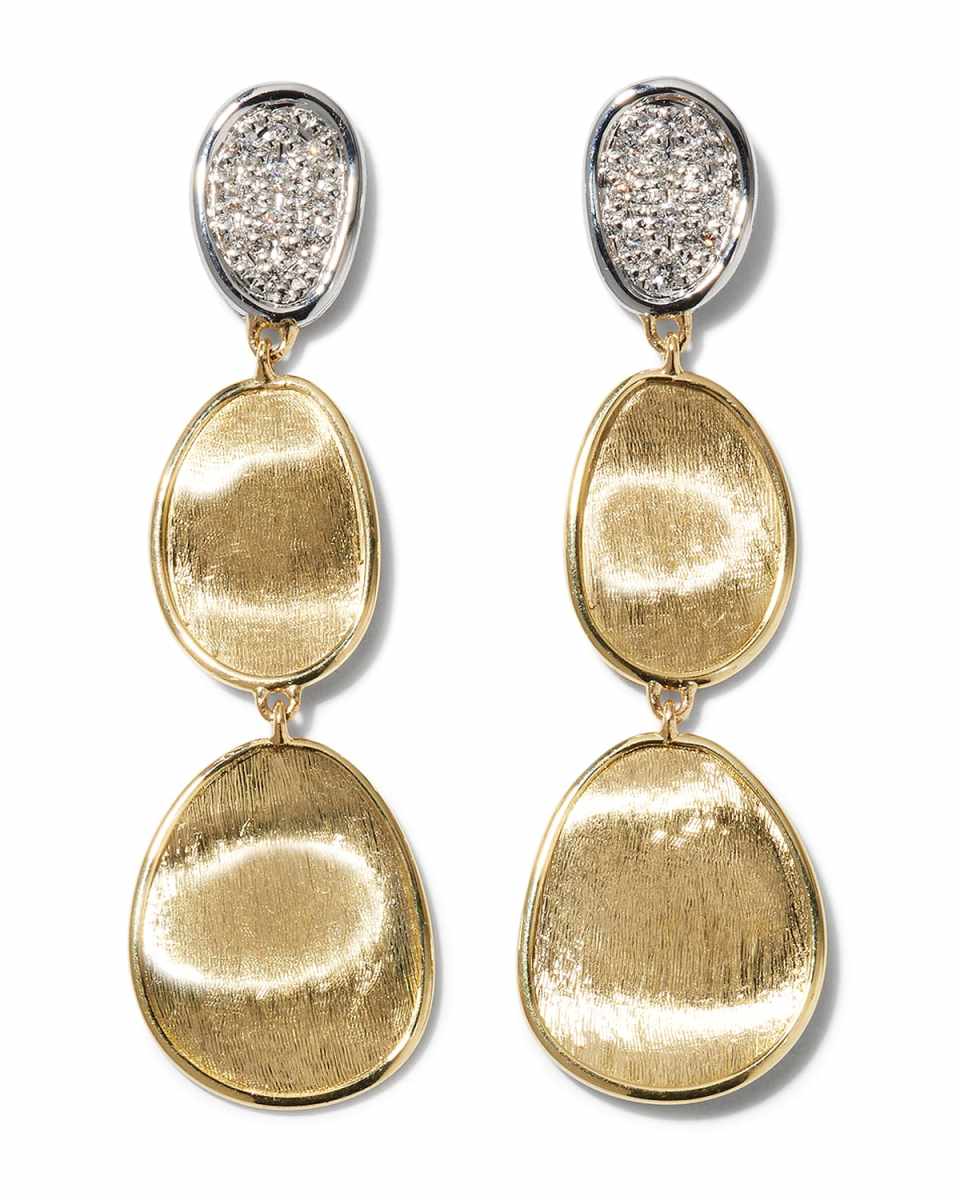 18k Gold Lunaria 3-Drop Earrings